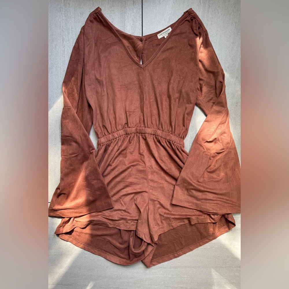 Earthbound suede romper
